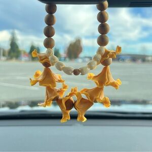 Double Car lei - burnt yellow Hibiscus with pikake